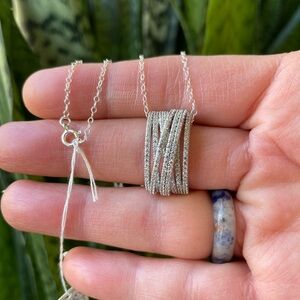 Sterling Silver CZ Pendant Necklace